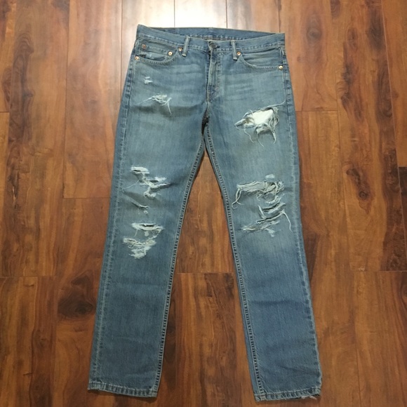 levi's 511 distressed jeans